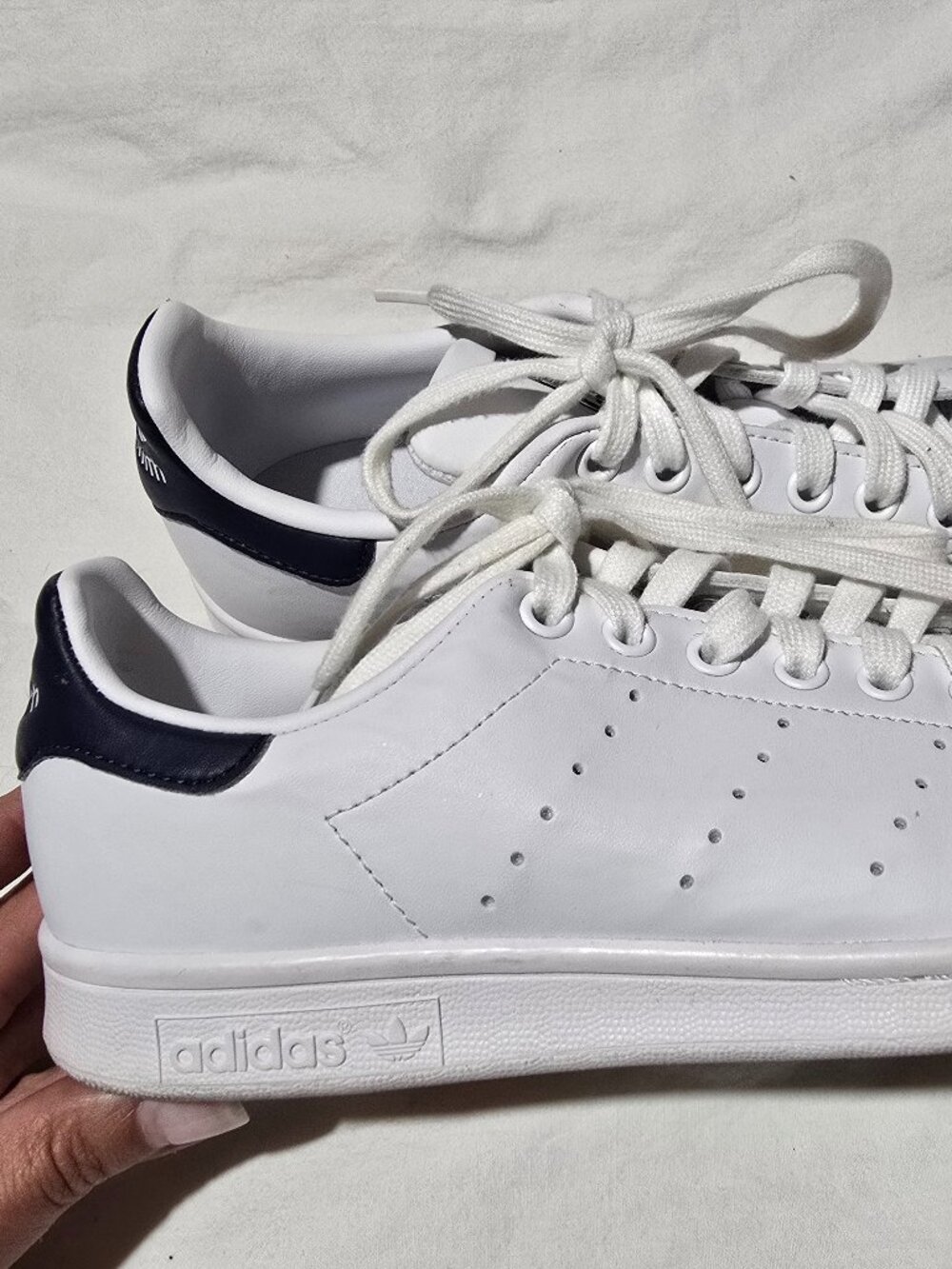 Adidas Stan Smith Primegreen White Collegiate Navy Vegan Sneaker Women's 7.5